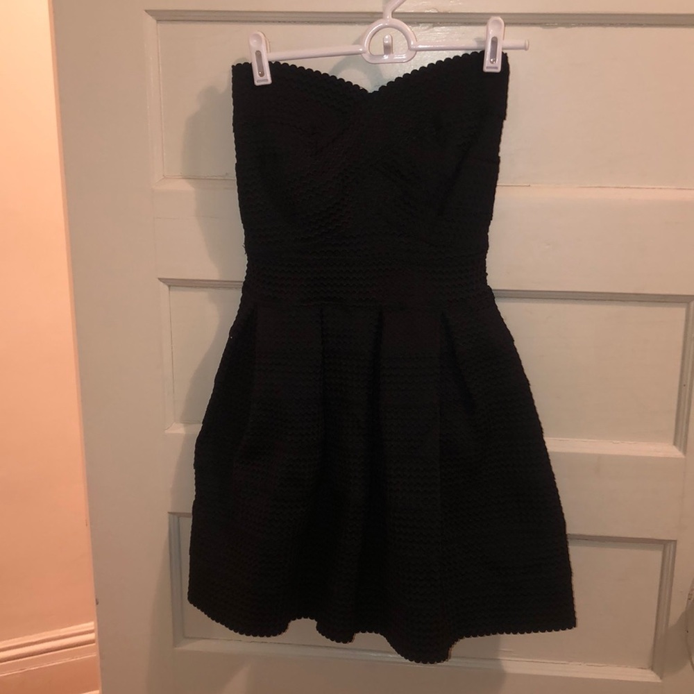 Never worn black strapless cocktail dress